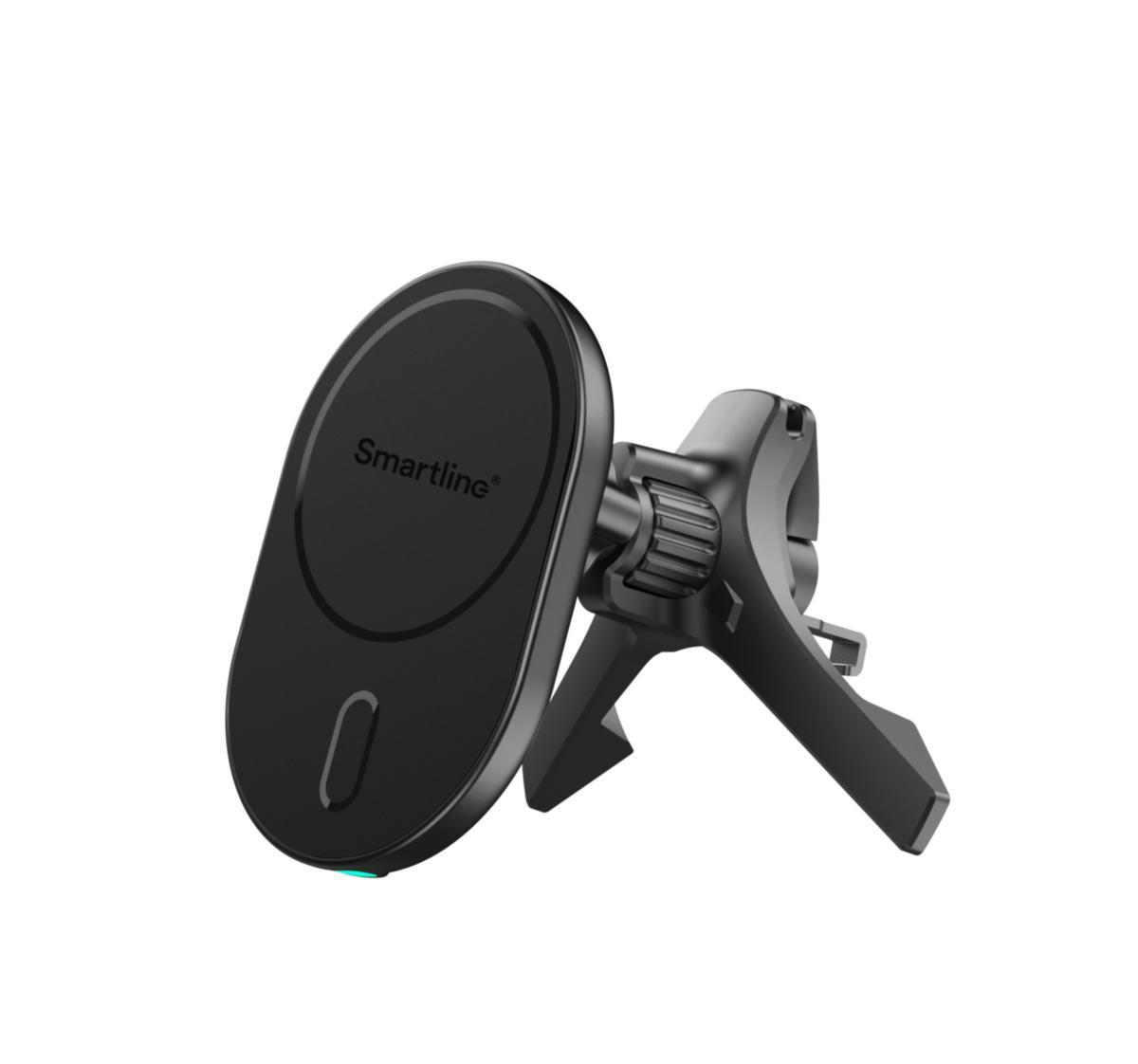 Mobilhållare/laddplatta för fläktgaller, magnet, MagSafe, Smartline - MOBILHÅLLARE/LADDPLATTA SMARTLINE MAGSAFE SVART