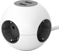 Grenuttag, klot, kombi, jordat + USB A, Power Globe