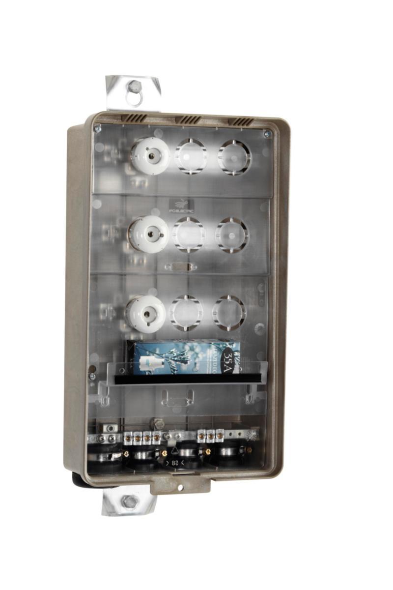 Ifö stolpservisskåp med DIN skensystem med 1 st D-säkringsgrupp, för Cu-kabel - SERVISSKÅP 182112 1 D-GRP 35A 