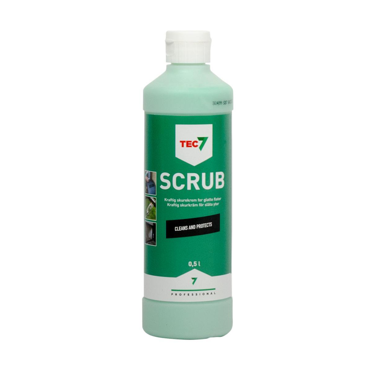 Skurkräm för släta ytor Tec7 SCRUB - SCRUB 500 ML FLASKA SKURKRÄM BIOLOGISK NEDBRYTBAR GRÖN