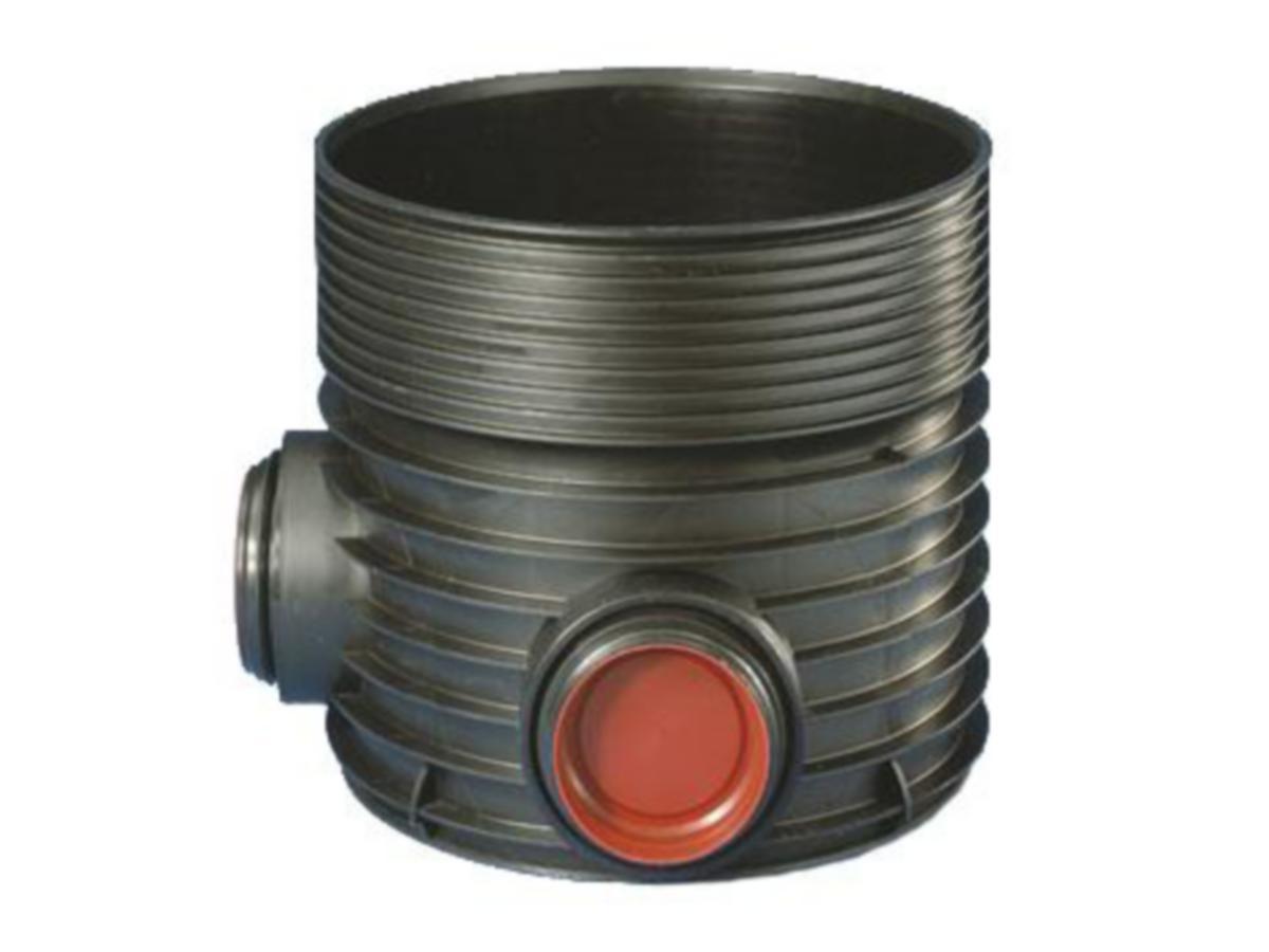 Tillsynsbrunn, Wavin Tegra 600, Typ1 90° avvinklat genomplopp - 600 TEGRA BRUNN TYP1 160MM 90GR FÖR SLÄT RÖR