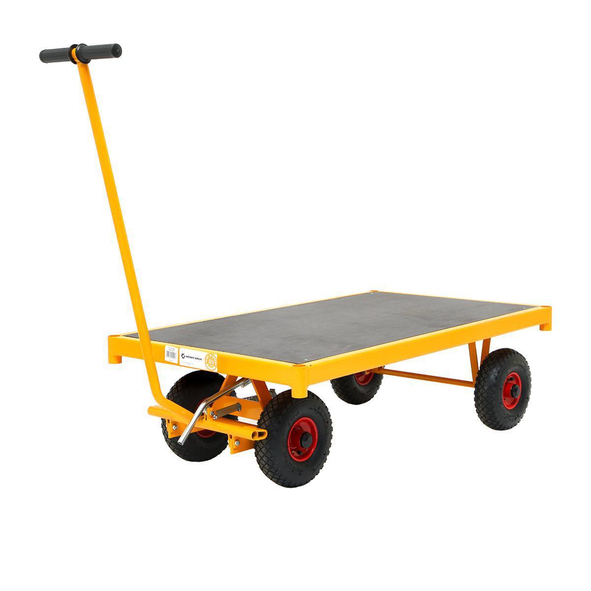 Transportvagn med broms, flakstorlek 1250x700 mm - TRANSPORTVAGN HÖRBY MED BROMS 550KG