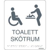 Taktila skyltar för Toalett, dusch , WC/RWC