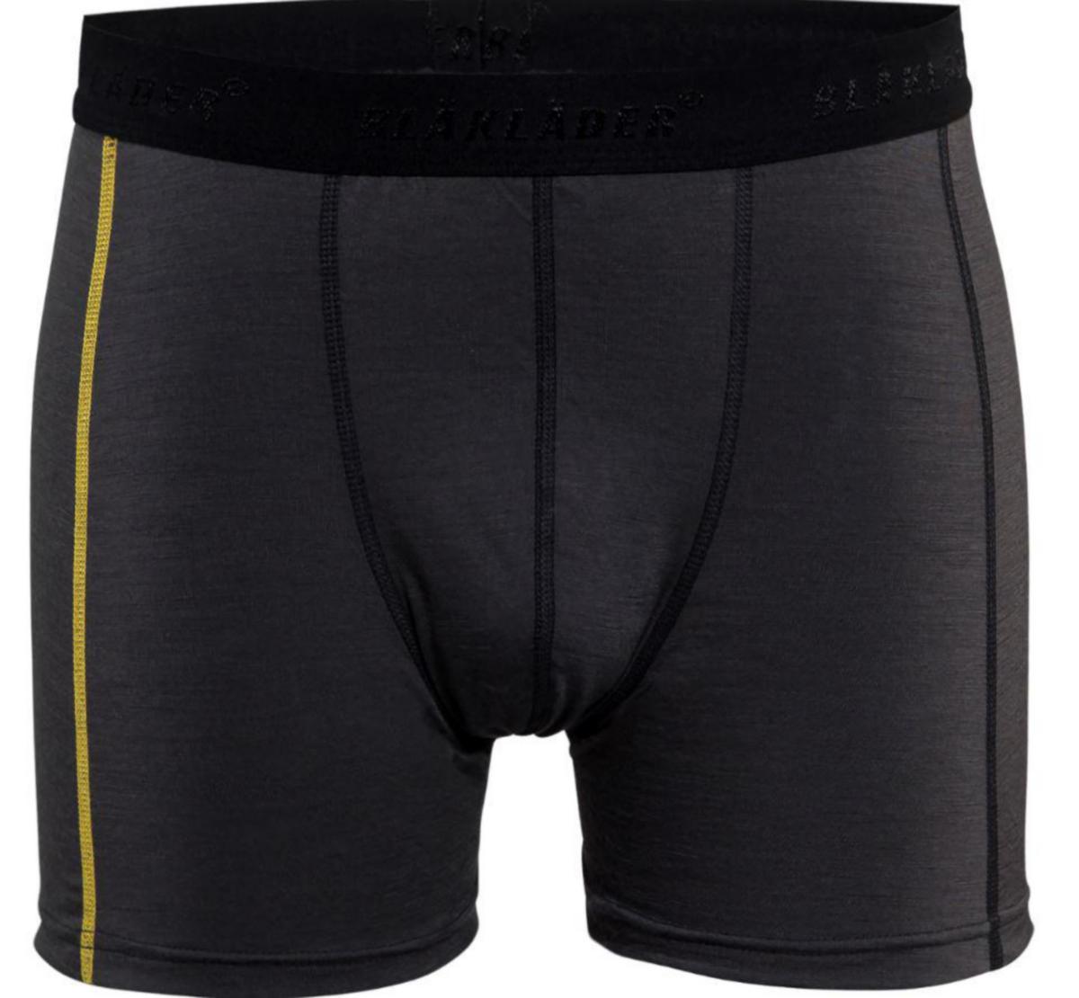 Kalsong Blåkläder 1847-1734 - BOXERKALSONG BLK 1847-1734 MERINOULL MÖRKGRÅ/GUL S