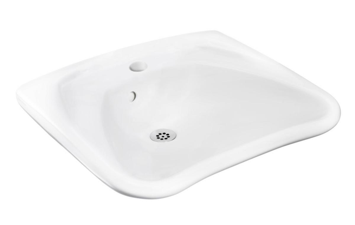 Tvättställ Gbg 7119 - GBG TS 7119 M BOTTENV  600X490 MED BRÄDDAVLOPP M BLANDARHÅL