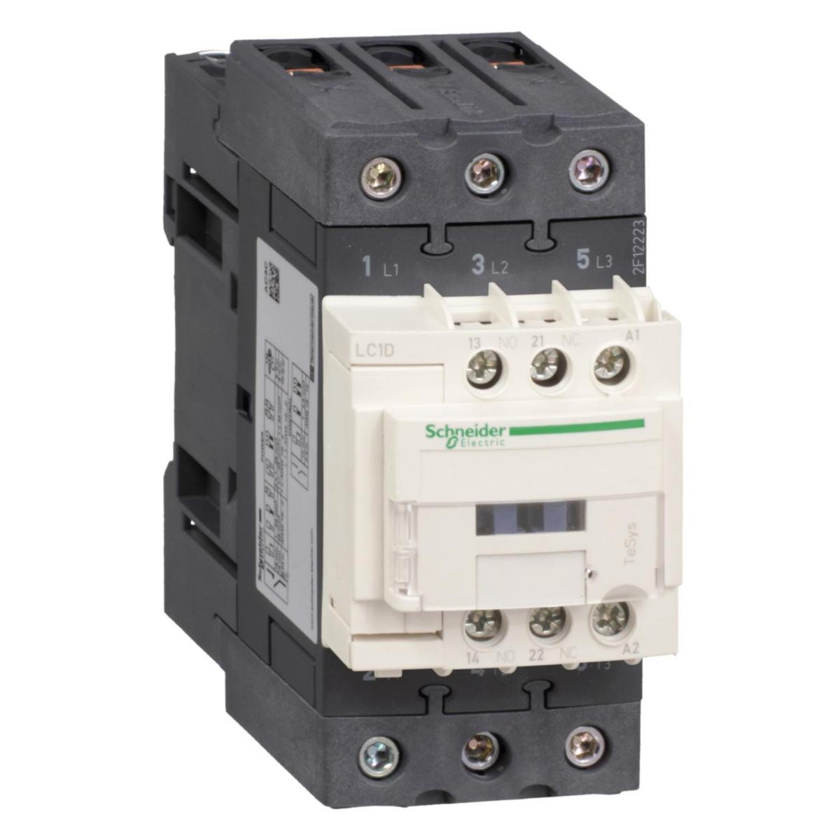 Kontaktor 40-65A LC1D, AC spole, Everlink - KONTAKTOR 65A 30KW 3P 230VAC LC1D65AP7