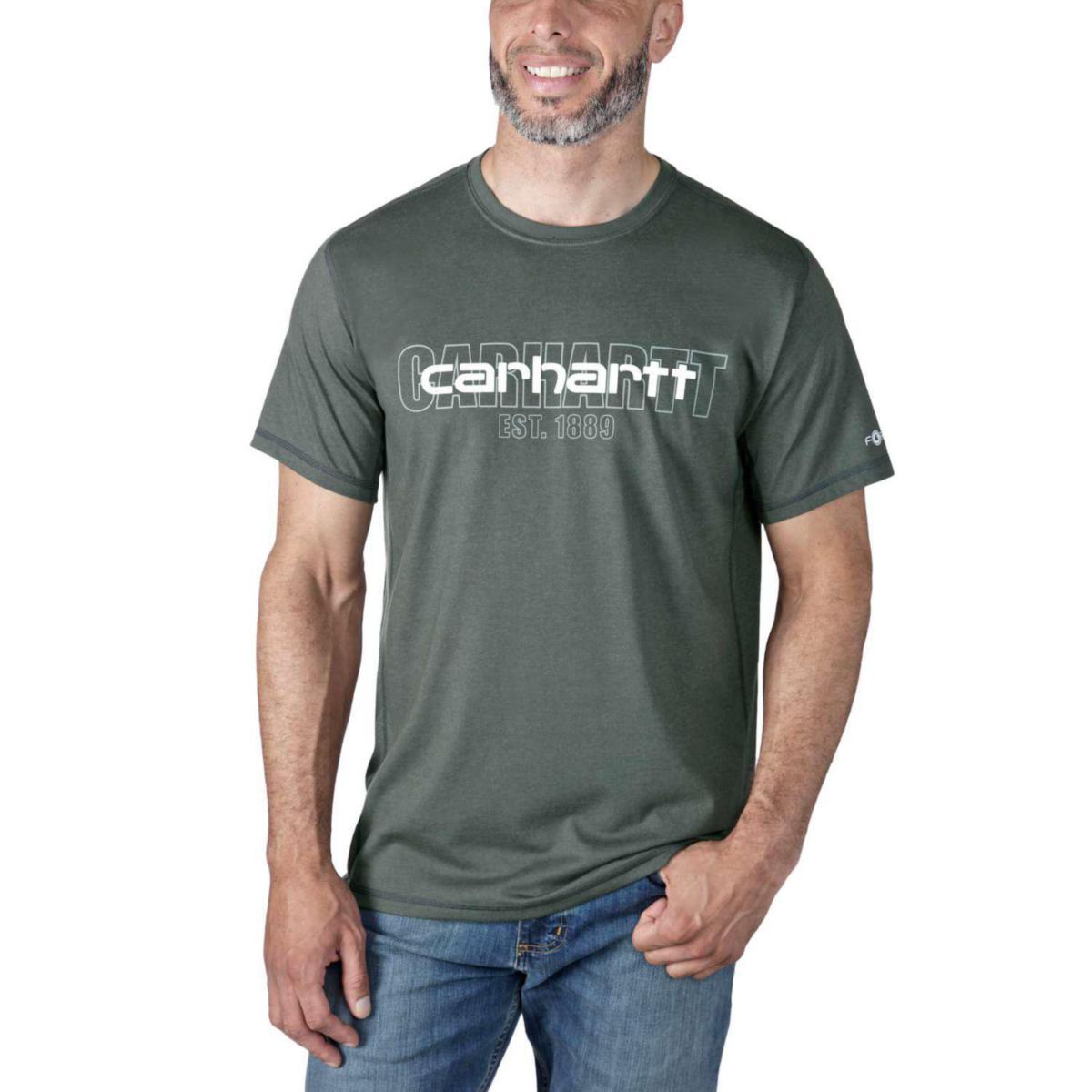 T-shirt Carhartt 106653 Logo - T-SHIRT CARHARTT 106653CRH GRÅ LOGO STL 2XL