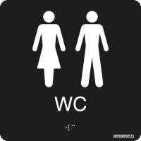 Taktila skyltar för Toalett, dusch , WC/RWC