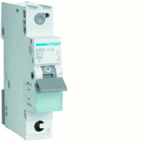 Minibrytare 1-pol typ B, MBS1, 6kA, Quick Connect, Hager
