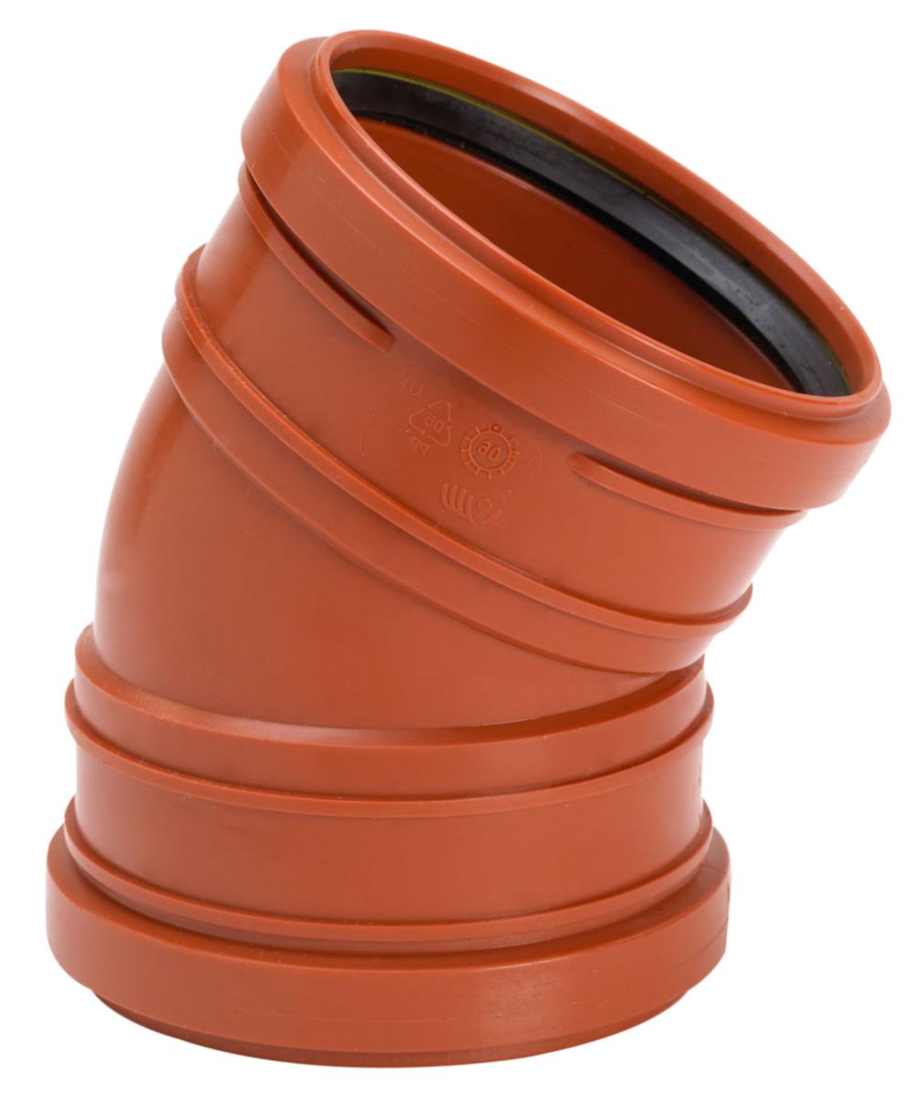 Markavloppsböj PVC 30° 2-muff, Uponor - MARK BÖJ 110X30 GR 2 MUFF PP 2353938 UPONOR