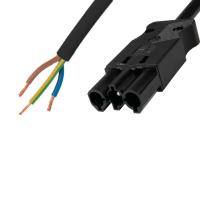 Anslutningskabel 3-polig 1,5mm² hane-fri DCA, svart