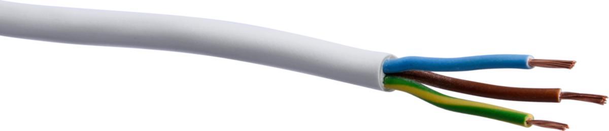 SKK (H03VV-H), lampsladd, rund - KABEL SKK 3G0.75 VIT 10M/RING HO5VV-F