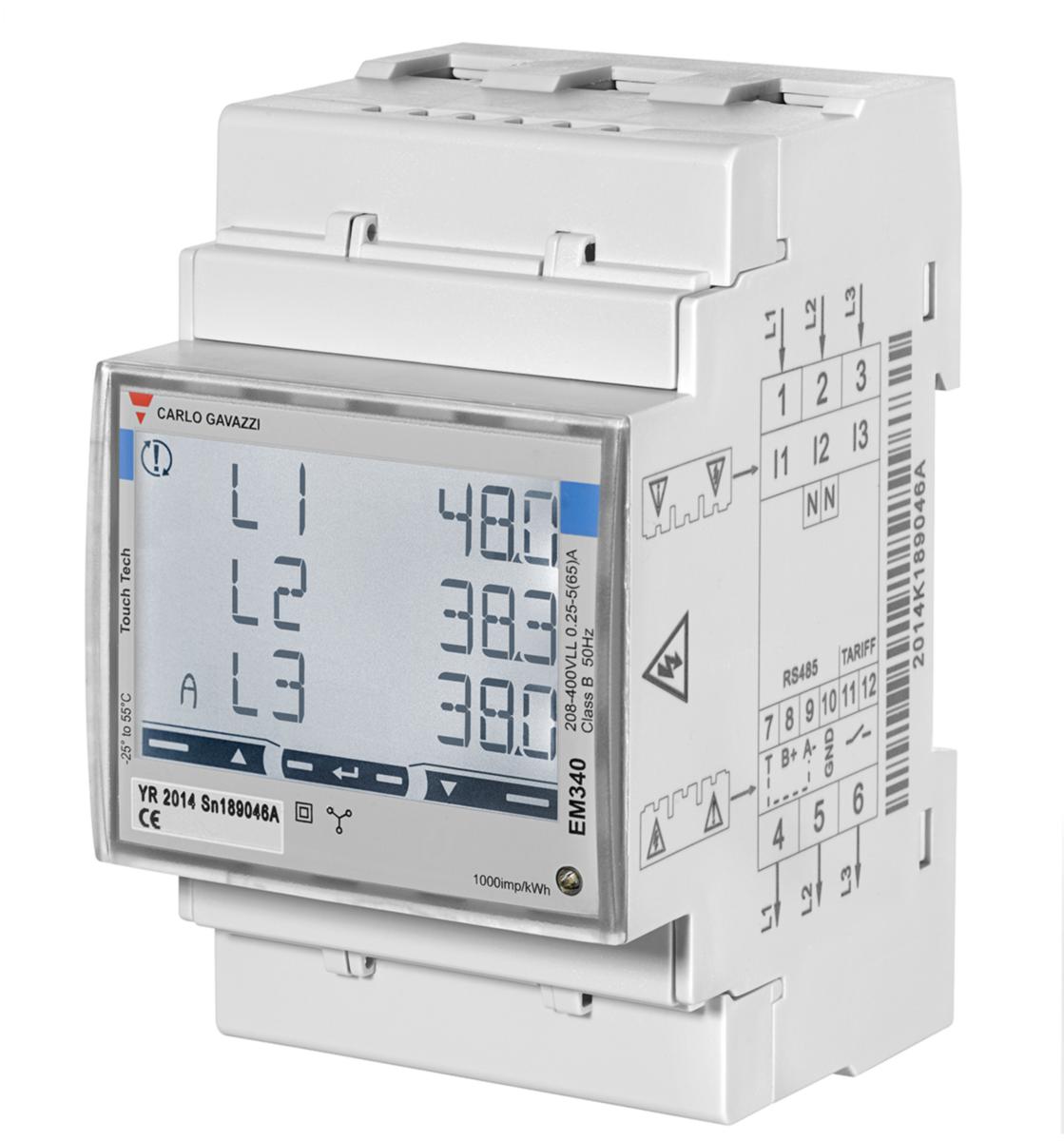 Elmätare EM340 Modbus - ENERGIMÄTARE 3-FAS RS485 EM340DINAV23XS1X