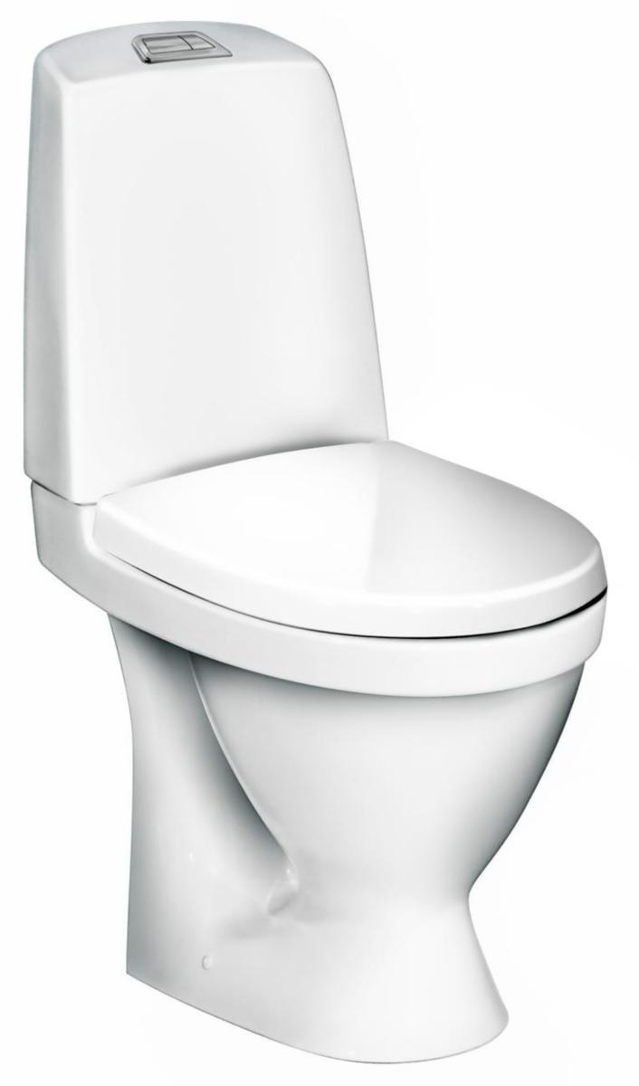 WC-stol Nautic 1510 Hygienic Flush, Gustavsberg - GBG NAUTIC WC 1510 HF P-LÅS 2/4L,C+,S-C QR HÅRDSITS,SKRUV