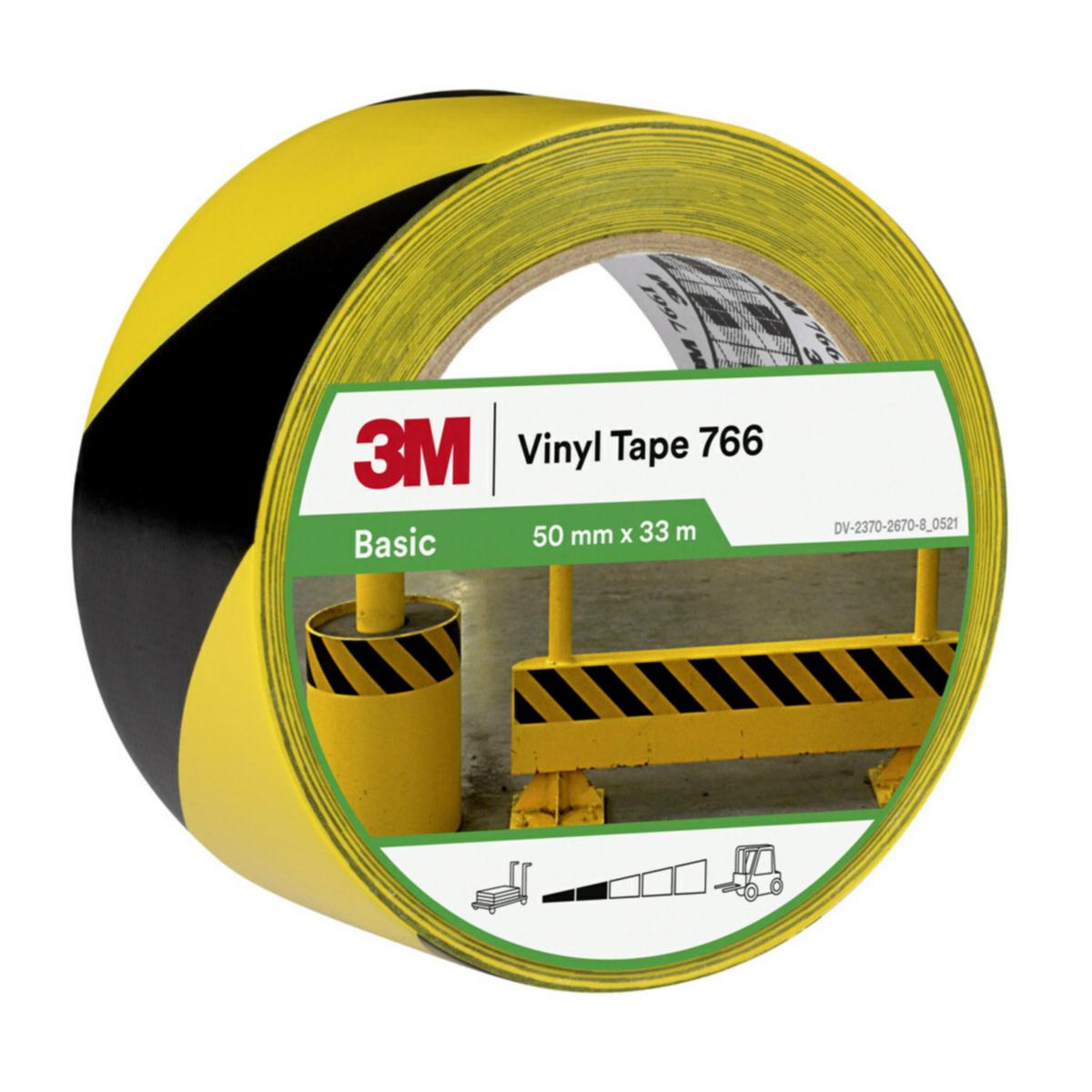 Varningstejp 3M - VARNINGSTEJP 766 GUL/SVART 50MMX33M