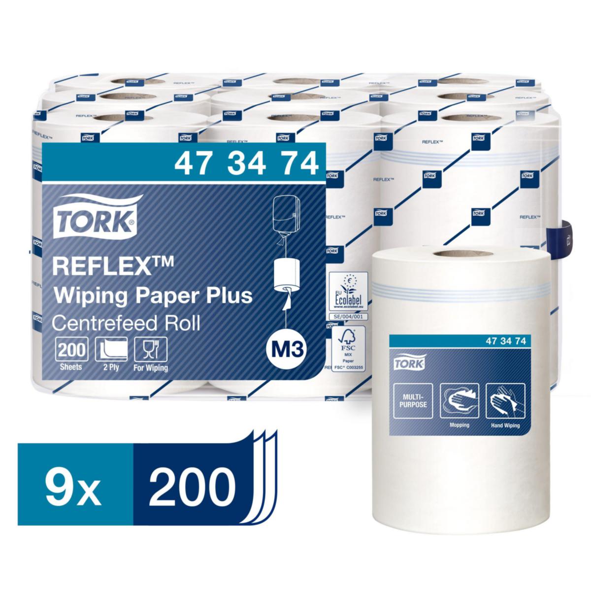 Avtorkningspapper Tork Reflex M3 - AVTORKNINGSPAPPER TORK REFLEX PLUS MINI C-MATAD M3 2-LAG 9RL
