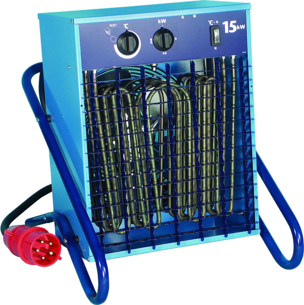 Värmefläkt VF 15 med kabel och stickpropp/timer, 400V - VÄRMEFLÄKT VF15 15/400V