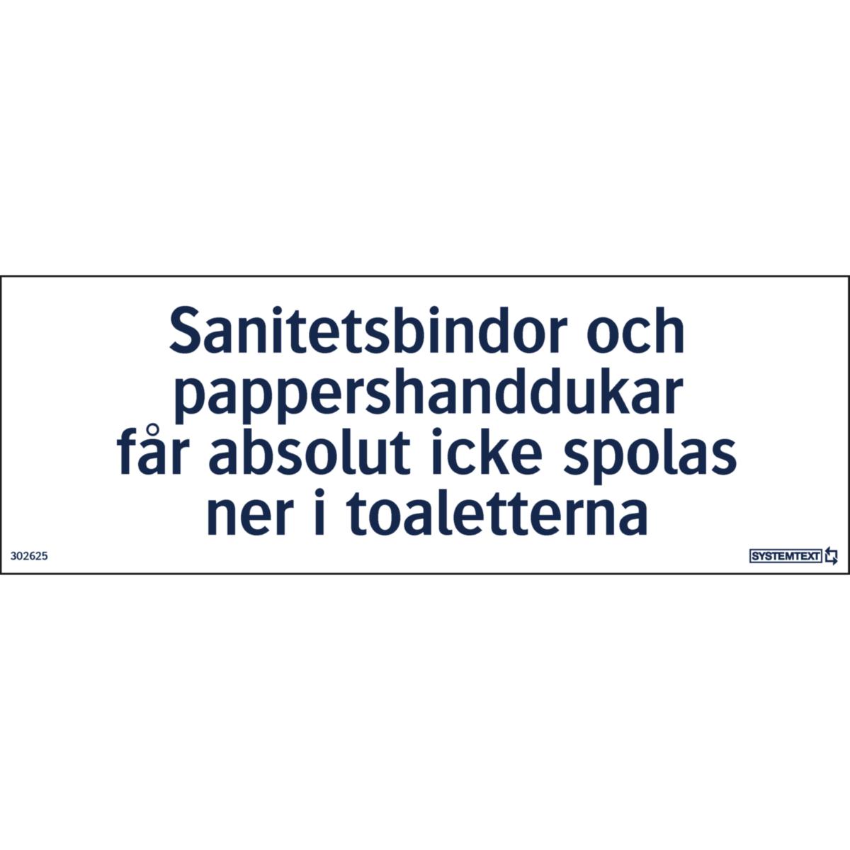 Symbolskyltar "text" - SKYLT "SANITETSINSTRUKTION FÖR TOALETT" 74MX210MM