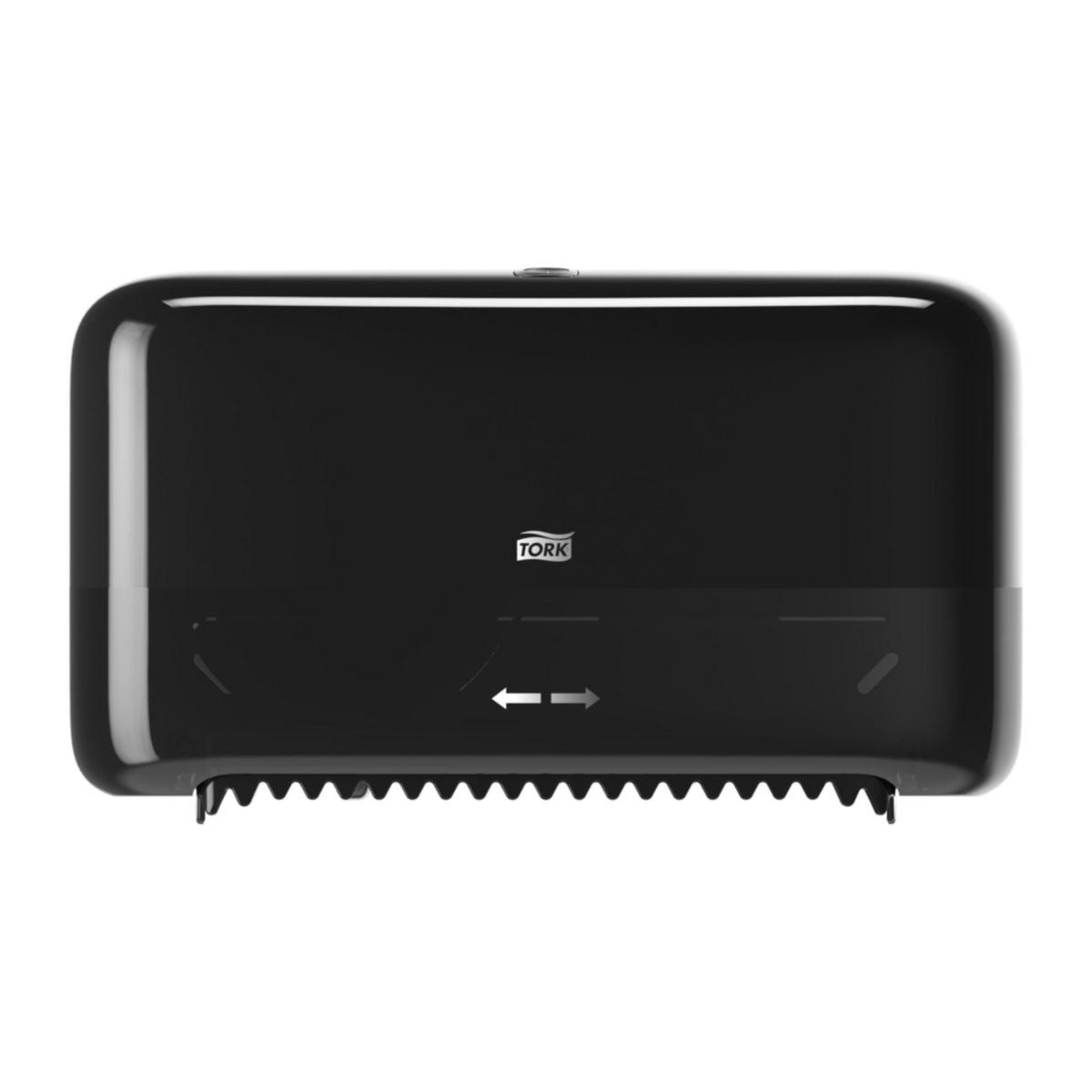 Dispenser Tork T7 - TORK TWIN CORELESS MID-SIZE TOILET ROLL DISPENSER T7 BLACK