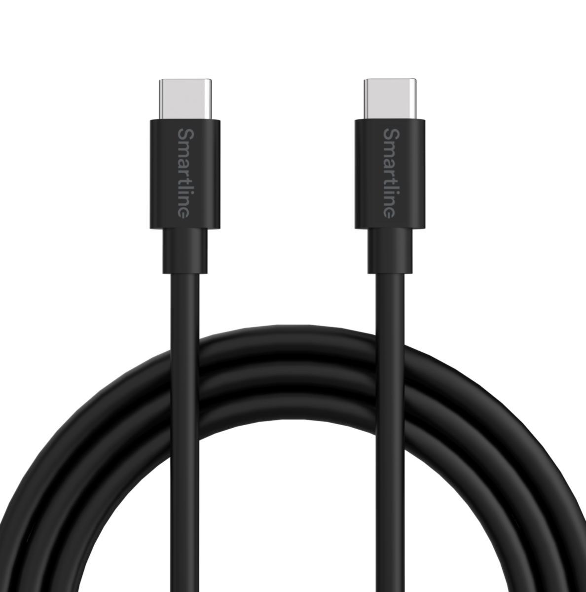 Laddkabel, USB-C till USB-C - LADDKABEL 2 M USB-C TILL USB-C SVART SMARTLINE