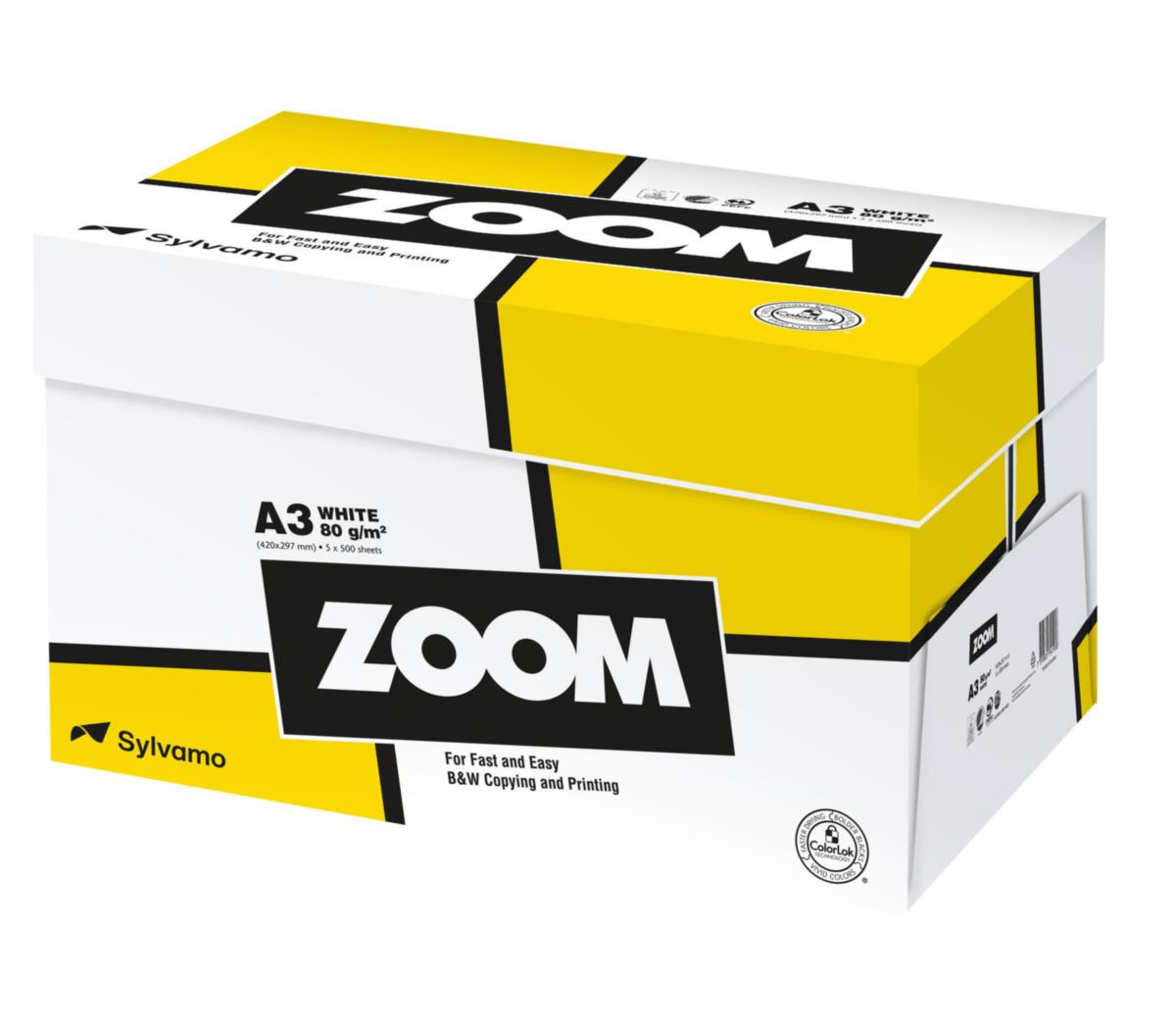 Kopieringspapper Zoom - PAPPER ZOOM A3 80G OH 500/FP ARKIVBESTÄNDIGT ENL. ISO 9706