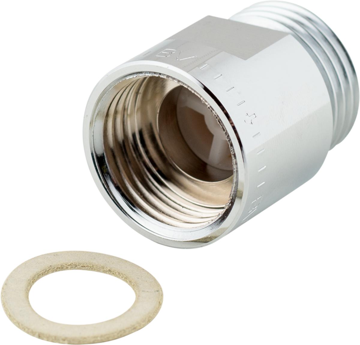 Mellankoppling rak R15, Mora/FMM - FMM/MA MELLANKOPPLING MED BV G1/2 INV. MED BACKVENTIL