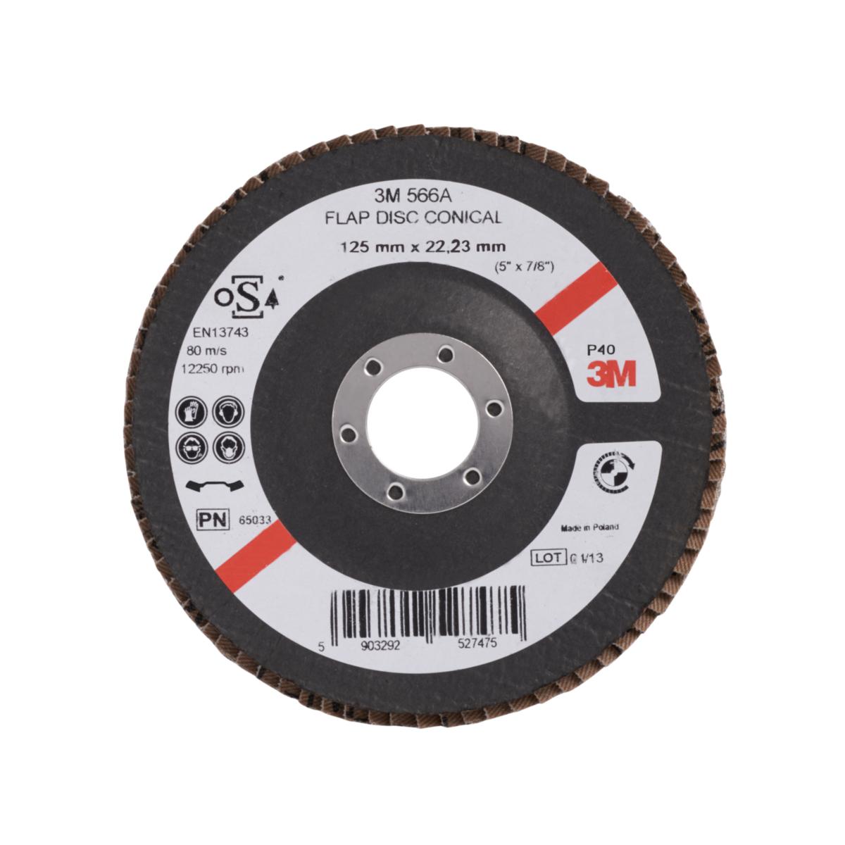 Lamellrondell 3M 566A Konisk - LAMELLRONDELL 3M 566A 125X22 KORN 40