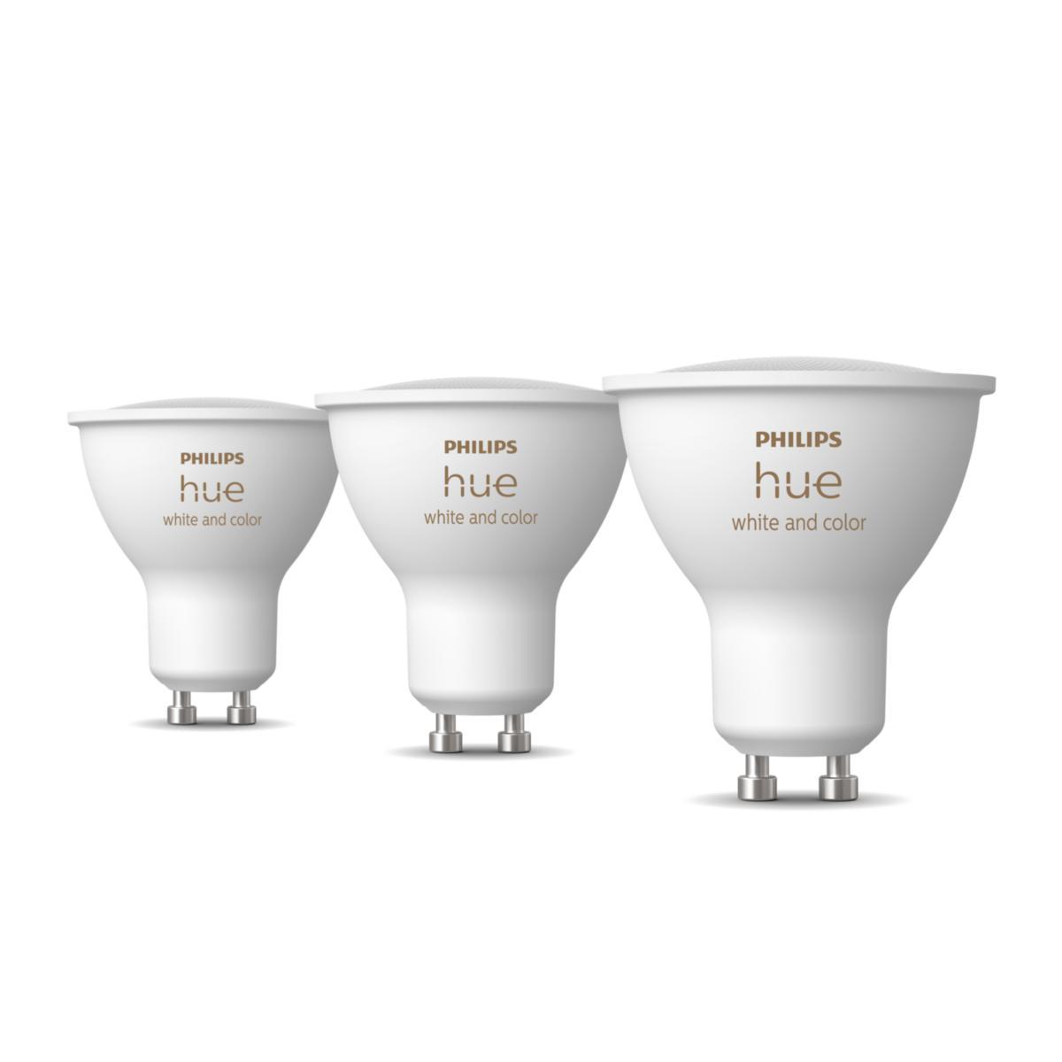 Ljuskälla GU10 HUE, RGBW - PHILIPS HUEWCA GU10 3PACK 4.2W 2200 - 6500K RGBW 400L