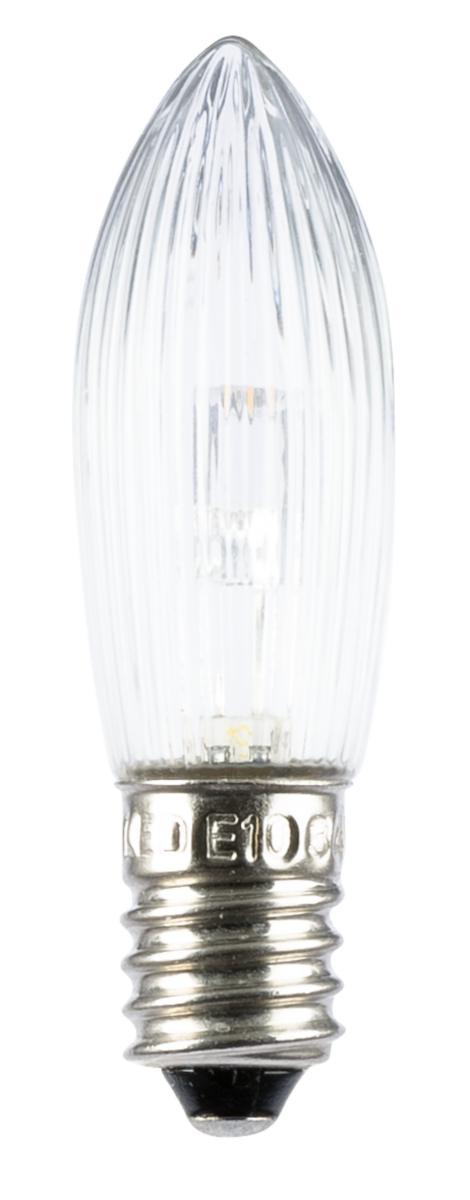 Topplampa LED, till ljusstake och julbelysning, klar - JULLAMPA TOPPLAMPA LED 0.3W 7-PACK 10-55V E10 BLISTER KLAR