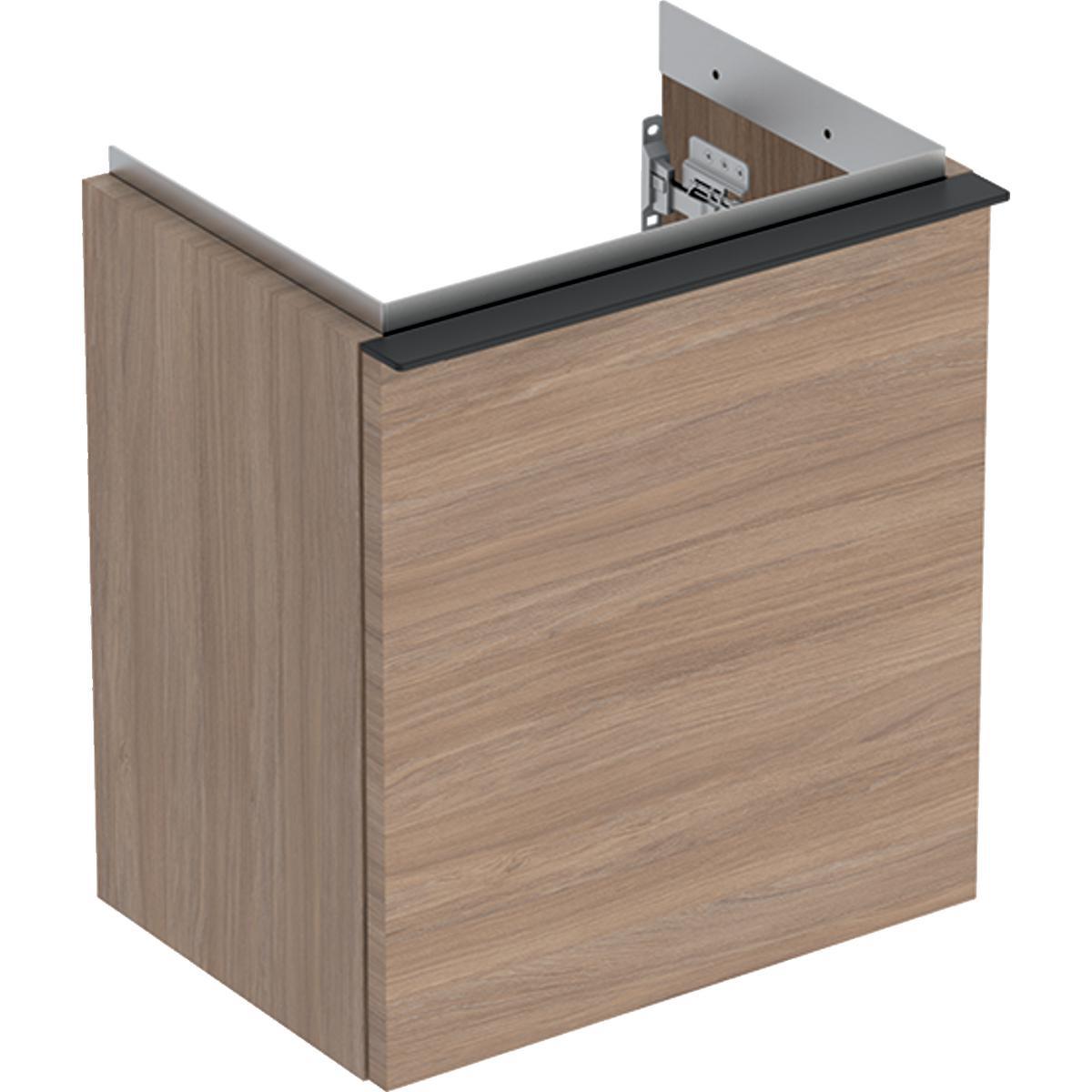 Underskåp iCon för handfat med en dörr. Geberit - GEBERIT ICON US. 1 DÖRR. B37 OAK TRÄSTRUKT/HANDTG LAVA MATT