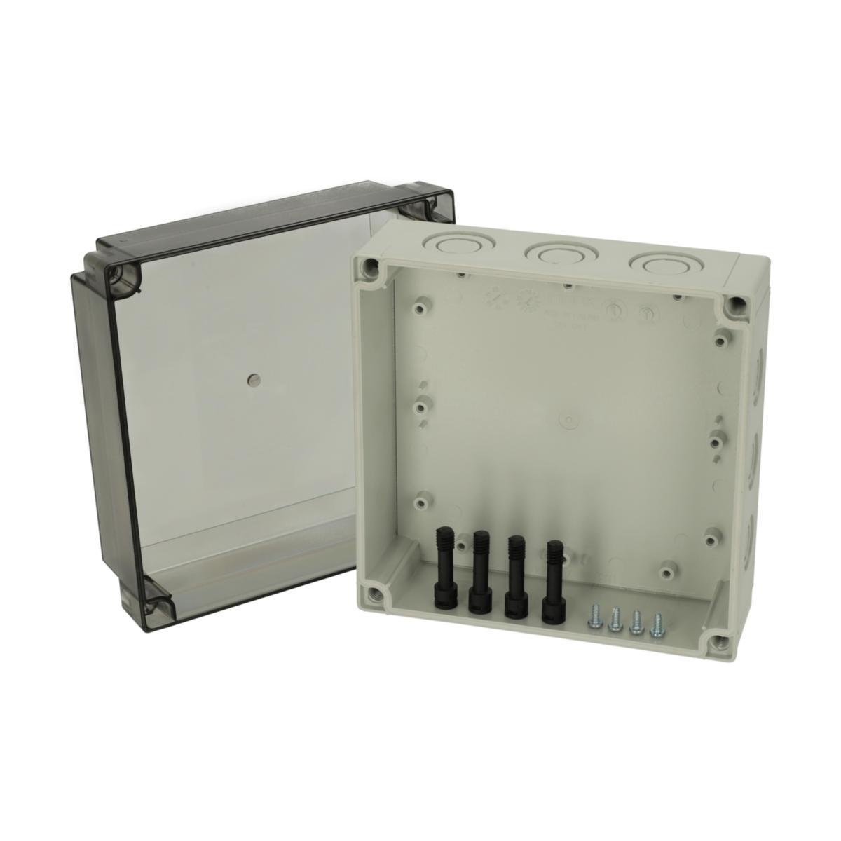 Apparatlådor MNX med rökfärgat transparent lock - APP.LÅDA TRNP.LOCK METRISK PCM 175/100T