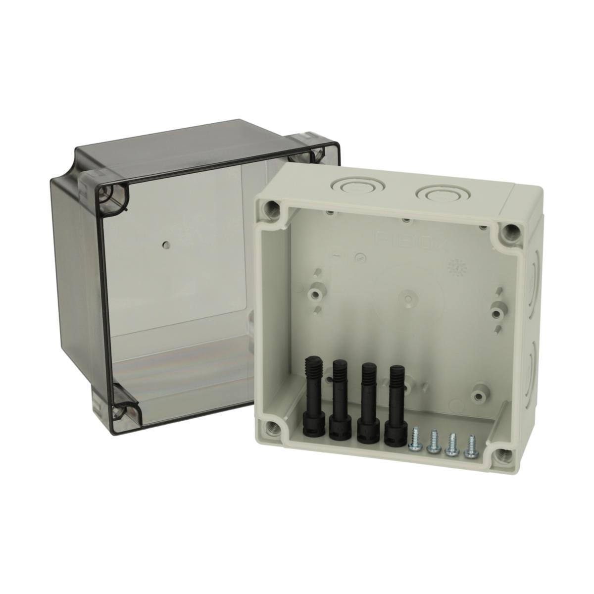 Apparatlådor MNX med rökfärgat transparent lock - APP.LÅDA TRNP.LOCK METRISK PCM 125/125T