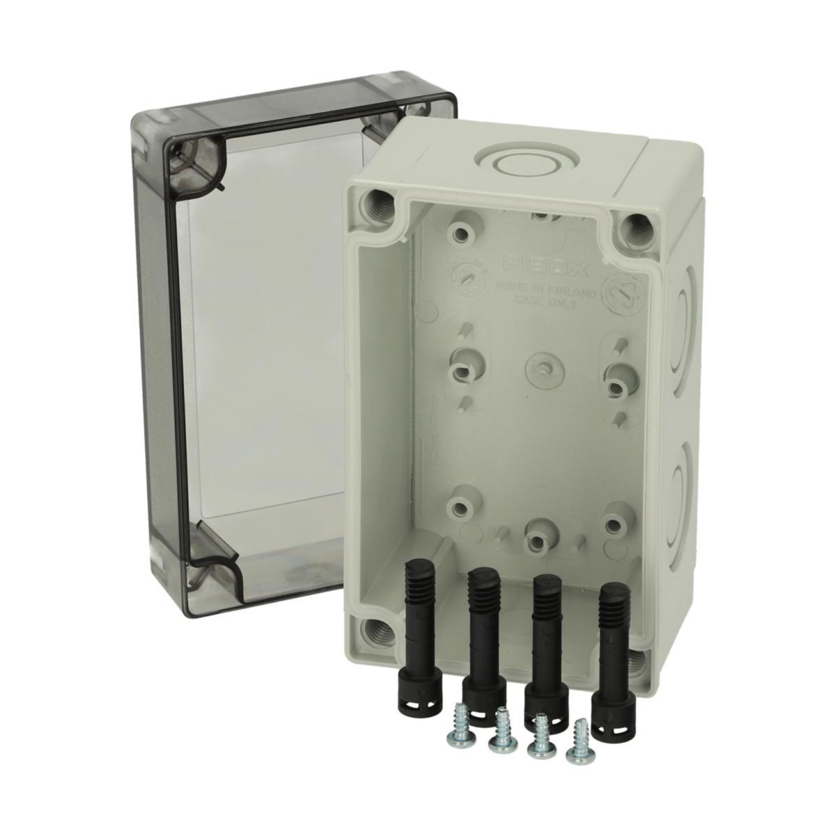 Apparatlådor MNX med rökfärgat transparent lock - APP.LÅDA TRNP.LOCK METRISK PCM 100/75 T