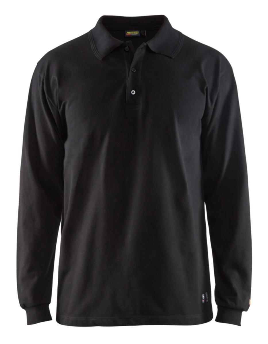 Pikétröja Blåkläder 3374-1726 lång ärm - PIKÉ BLK 3374-1726 SVART FLAM LÅNGÄRMAD XS