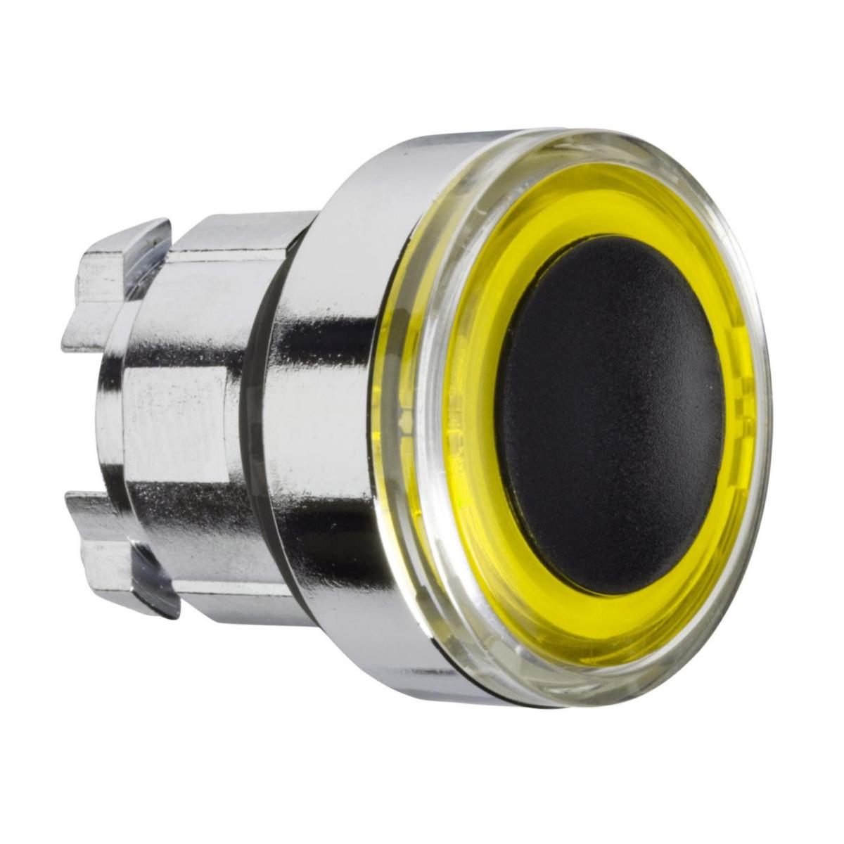 Plana trycken med belyst ring ZB4BW - LAMPTRYCKKNAPP GUL BELYST RING ZB4BW983