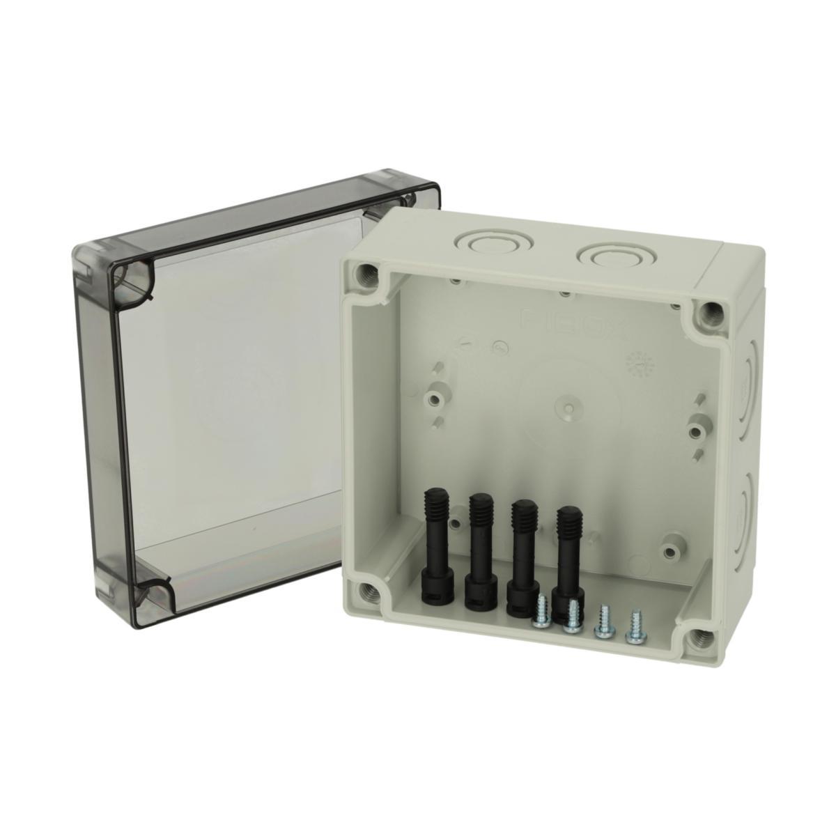 Apparatlådor MNX med rökfärgat transparent lock - APP.LÅDA TRNP.LOCK METRISK PCM 125/75 T