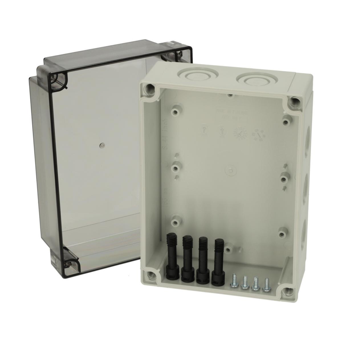 Apparatlådor MNX med rökfärgat transparent lock - APP.LÅDA TRNP.LOCK METRISK PCM 150/100T