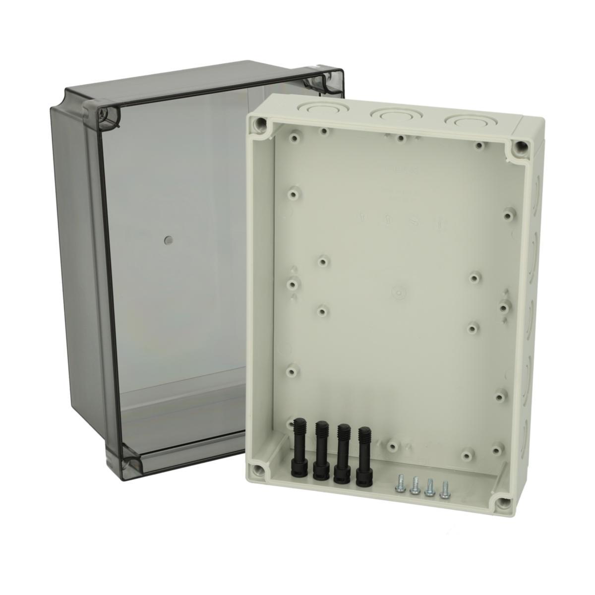 Apparatlådor MNX med rökfärgat transparent lock - APP.LÅDA TRNP.LOCK METRISK PCM 200/150T