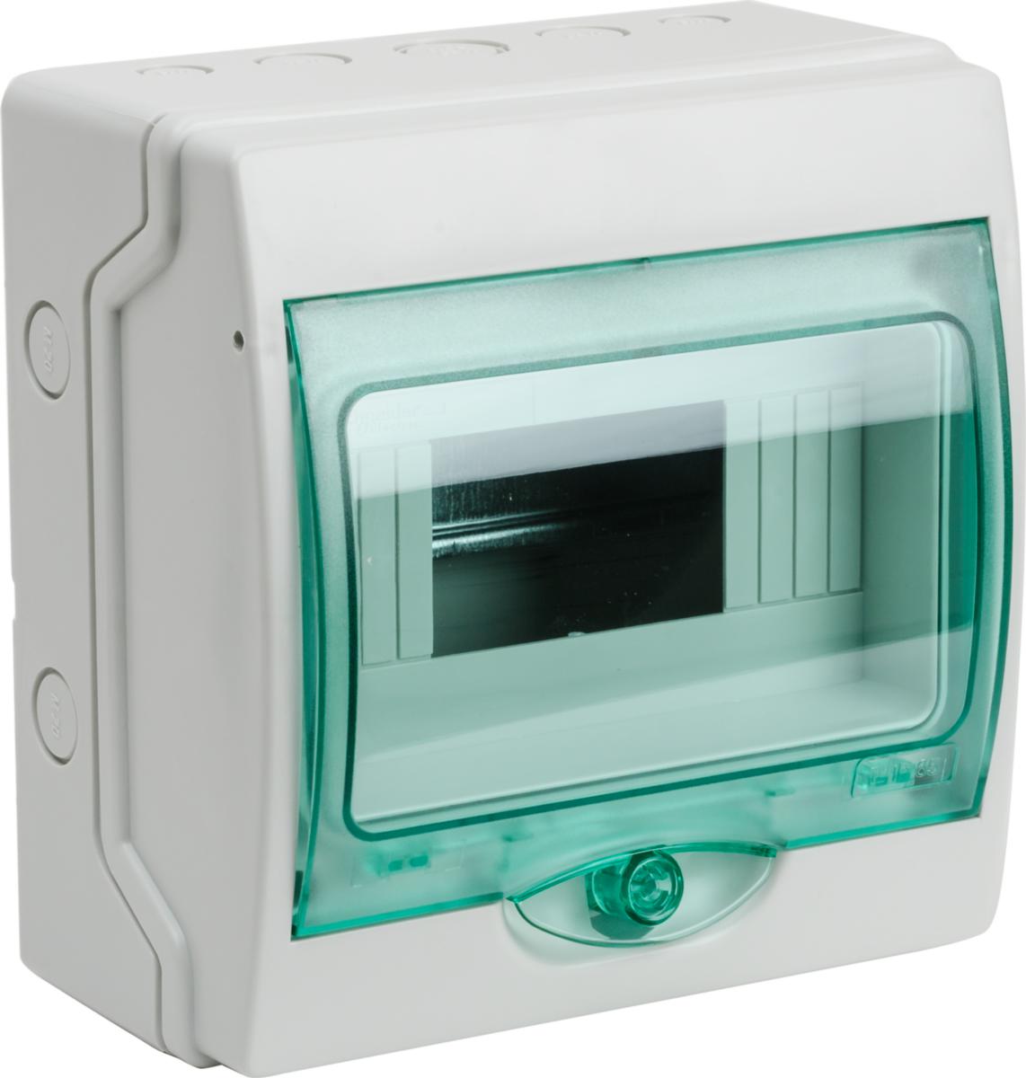 Normkapsling, utanpåliggande, Mini Kaedra, Schneider Electric - NORMCENTRAL UTP 1 RAD 8 MOD IP 65 MINI KAEDRA SCHNEIDER