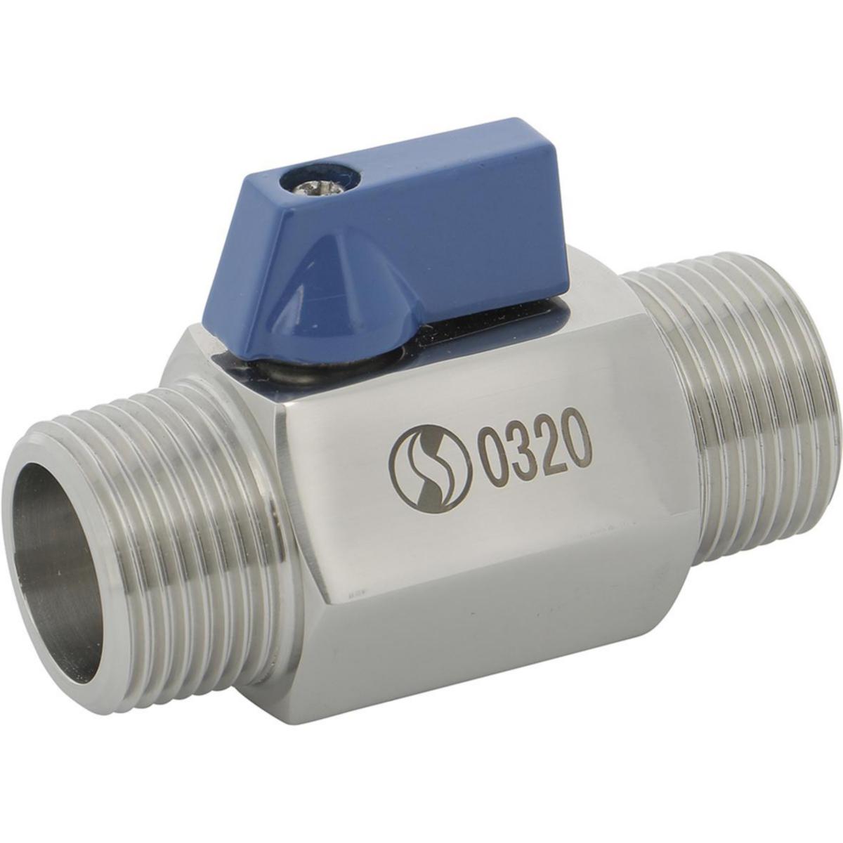 1-delad minikulventil i rostfritt utförande Typ 732MM Utvändig gänga - MINI KULVENTIL 732 3/4" MM PN63 1.4408 REDUCERAD