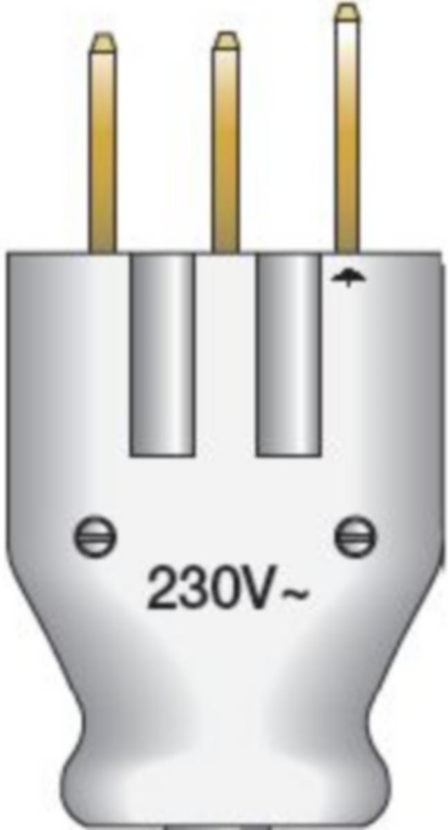 Stickpropp med flatstift, 2-pol+PE 230V 25A - STICKPROPP TILL SPIS 230V 25A 