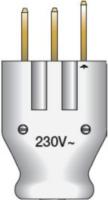 Stickpropp med flatstift, 2-pol+PE 230V 25A