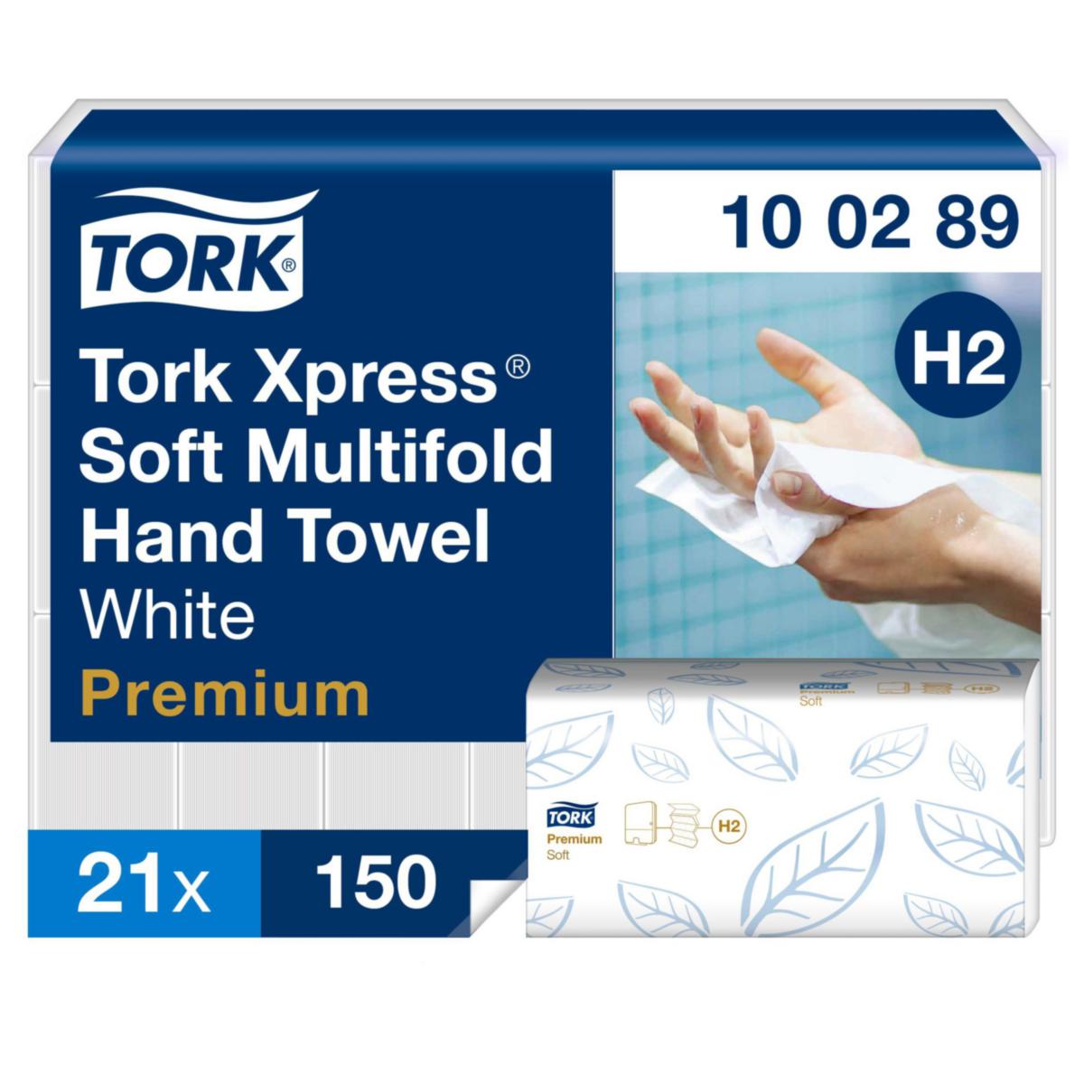 Pappershandduk Tork H2 - HANDDUK TORK PREMIUM SOFT H2 KEDJEV 26X21 150ST/FRP 100289