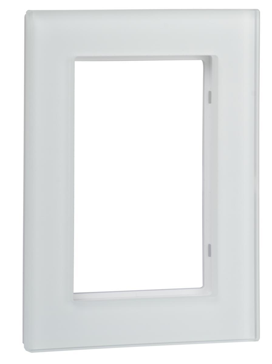 Täckram för 2-vägs vägguttag, Exxact Solid, Schneider - RAM VÄGGUTTAG 2V GLAS VIT EXXACT SOLID