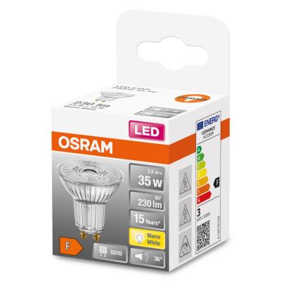LED-LAMPA PAR16 (35) GU10 36GR GLAS 827 OSRAM