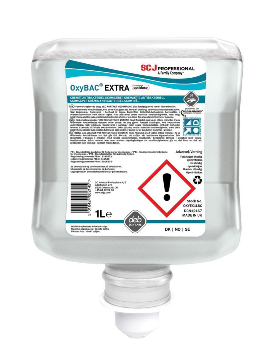 Skumtvål OxyBAC EXTRA - SKUMTVÅL OXYBAC EXTRA 1 LITER ANTIMIKROBIELL OPARFYMERAD