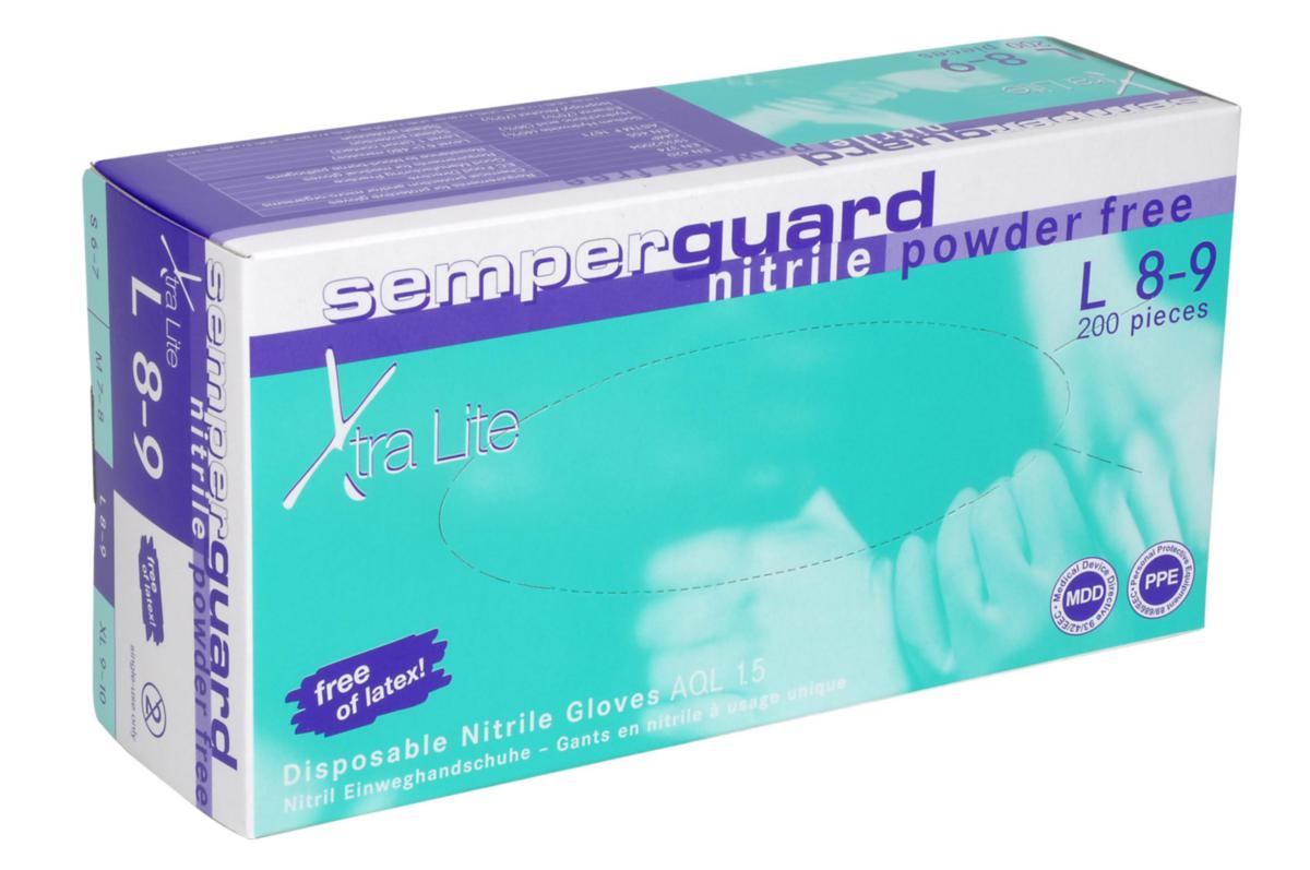 Engångshandske, opudrad, Semperguard Xtra Lite - ENGÅNGSHANDSKE SEMPERGUARD NITRIL 0.05 OPUD 240MM 180-P X