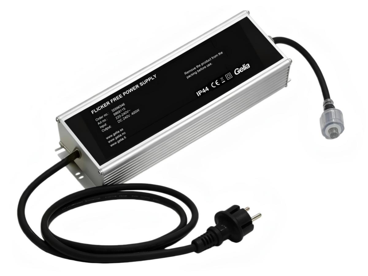 Strömkabel till LED-slinga Worklight Rope, flimmerfri - STRÖMKABEL TILL LEDSLINGA GELIA FLIMMERFRI 1.5M