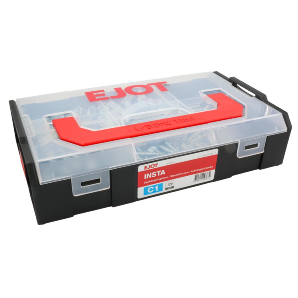 Montageskruv INSTA EJOT minibox - MINIBOX INSTA C1 STÅL-/BETONG-/TRÄSKRUV 120ST