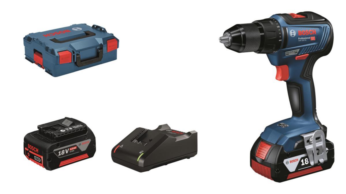 Borrskruvdragare Bosch GSR 18V-55 4.0 Ah L-BOXX - SKRUVDRAGARE BOSCH GSR 18V-55 2X4.0AH L-BOXX 28-55 NM